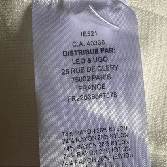 Leo & Ugo Paris Pearl Trim Knit Top in Ivory - Picture 9 of 13